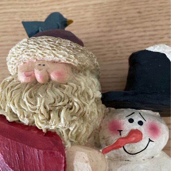 Crazy Mountain Resin Santa & Snowman Hugging 1997 Santas Workbench Series 8.5 in - Picture 6 of 9